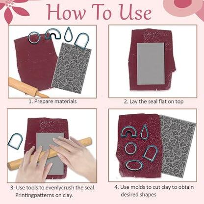 CHGCRAFT 4 Sheets Cat Clay Texture Mat Love Heart Pattern Polymer Clay Texture Sheets Valentine's Day DIY Tools for Pottery Earring Jewelry Making Stamp Engraving Machines, 3.9x2.6inch - style: Valentine's Day