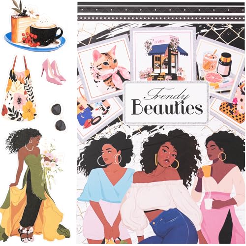 YagCu Journaling Sticker, Black Women Scrapbook Stickers, Junk Journal Supplies, Pre-Cut Aesthetic Scrapbooking for Adults, Collage Decorative Ephemera Bullet Planner DIY Arts - color: Frendy Beauties