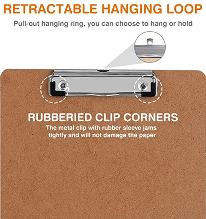 Clipboard, HERKKA 15 Pack Hardboard Office Clipboards Standard A4 Letter Size Clipboard with Low Profile Clip, Size 12.5 x 9 Inch - style: 15 PACK