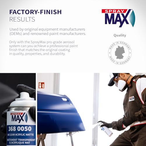 SprayMax 1K Acrylic Matte Clear Coat | Fast-Drying Acrylic Clear Coat Spray Paint for Cars, Crafts & Metal | Smooth Matte Finish, Weather & Scratch Resistant | Professional Grade 11.3 oz