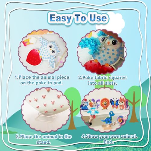 JRD&BS WINL Poke A Dot Art Kit - Magical Animals Theme No-Mess DIY Craft for Kids Mess-Free Fun for Kids, DIY Wood Craft Kits, Creative Activity, Christmas Gifts for Girls & Boys Ages 4 - style: Animal