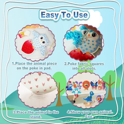 JRD&BS WINL Poke A Dot Art Kit - Magical Animals Theme No-Mess DIY Craft for Kids Mess-Free Fun for Kids, DIY Wood Craft Kits, Creative Activity, Christmas Gifts for Girls & Boys Ages 4 - style: Animal