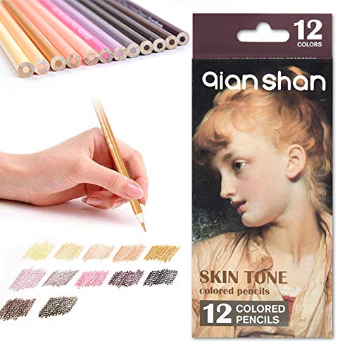 qianshan 12 Skin Tones Colored Pencils Oil Based Pre-sharpened Drawing Pencils for Beginner Artist Coloring Book Drawing Sketching Art Project - Portrait Set - color: 12 skin pencils