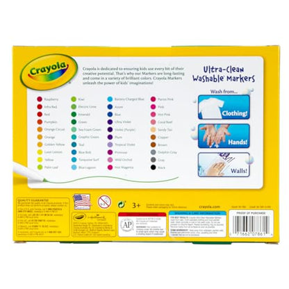 Crayola Ultra Clean Fine Line Washable Markers (40ct), School Supplies, Classroom Teacher Must Haves, Homeschool Essentials, Gifts for Kids, Ages 3, 4, 5 - size: 1 Count (Pack of 1), style: Fine Line Markers