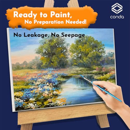CONDA Canvas Board 8 x 10 inch, 24 Pack Canvases for Painting, 100% Cotton Canvas for Drawing, Gesso Primed Acid-Free, Artist Canvas Panels for Acrylic, Pouring & Oil Painting - size: 8" x 10", style: 24