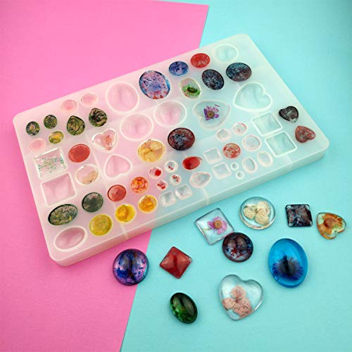 yuntop Jewelry Casting Molds,Gem Jewelry Silicone Casting Mold, for Resin Epoxy DIY Crafting, Earring, Pendant, Studs Jewelry Making (Large) - size: large
