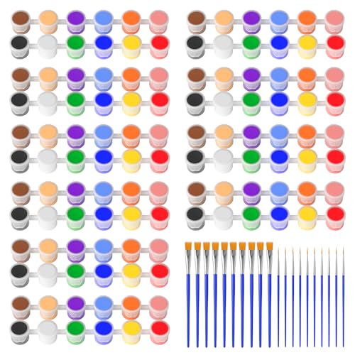 Nicpro 10 Pack Mini Acrylic Paint Set,12 Colors Acrylic Paints Strips | for Kids&Adults Craft Paint,140 PCS Kids Painting Kit Strips Storage, Perfect for Home Birthday Classroom Party Favors - style: 10 Pack