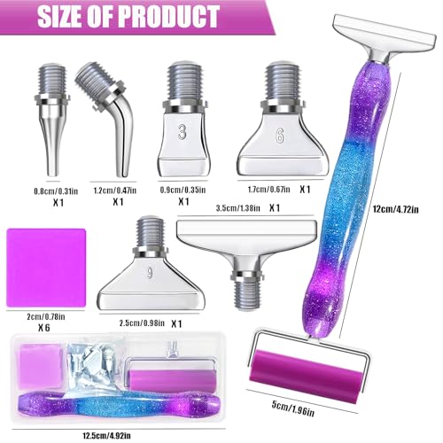 Diamond Painting Pen,Diamond Art Pen,Resin 5D Diamond Painting Pen Kit Tool Accessories (Purple Silver) - color: Purple Silver