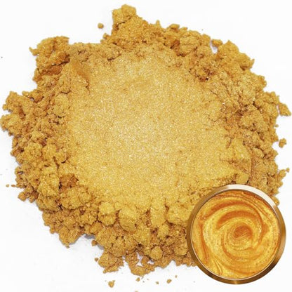 Matio Gold Mica Powder for Epoxy Resin, 1.8oz/ 50g Pearlescent Effect Mica Powder Natural Color Pigment for Soap Making, Bath Bomb, Candle Dye, Resin Craft, Paint, Nails Art, Jewelry, Slime Pigment - color: Gold