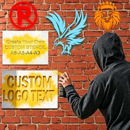 Custom Stencil for Spray Painting, Personalized Reusable Stencils for Crafts, Wood & Signs, Professional Laser Cut Letter Stencils and Logo Template (Custom stencil01) - color: custom stencil01