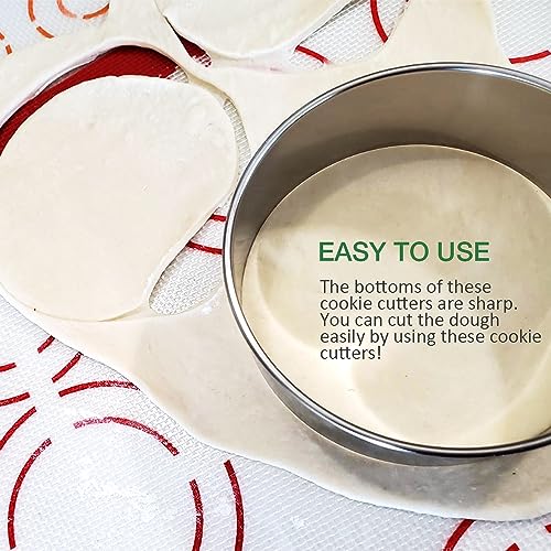 14 PCS Circle Cookie Cutters, Stainless Steel Biscuit Cutter Set(Silvery) - size: 14 Pack, Round Shape