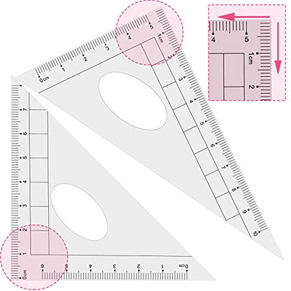 Geometry Set Maths Compasses for Grade Students Back to School Supplies with Compasses Protractor in Carry Case, Pink