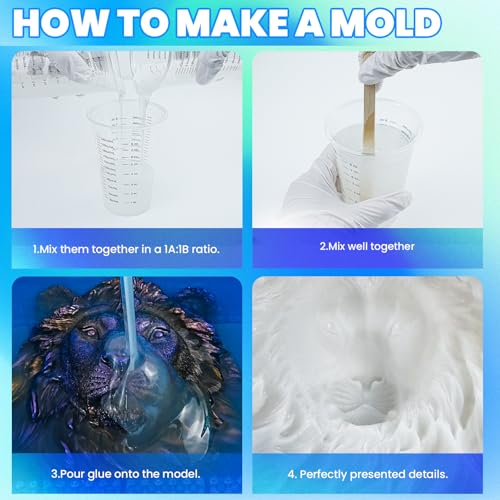 SHORE RESIN Silicone Mold Making Kit 40 kg, Platinum Cure 15A, 1:1, 4H Cure | 40 kg platinum cure silicone, 1:1 mix, 15A flexible hardness, smooth flow and 4H cure for resin casting and craft molds.