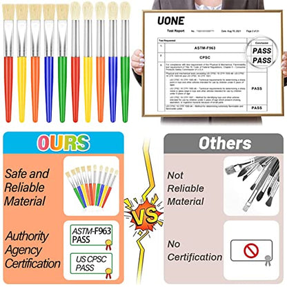 Anezus 30 Kids Paint Brushes Set with Jumbo Round Watercolor and Large Flat Craft Brushes