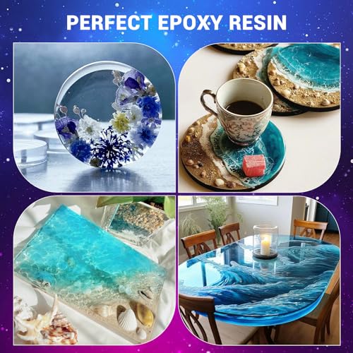 Epoxy Resin Table Top 1 Gallon Kit- No Yellowing, Self-Leveling, Crystal Clear Coating and Casting Resin for Bar Tops, Table Tops, Wood, Concrete, Epoxy Art & Crafts, Clear3, AI0003-1