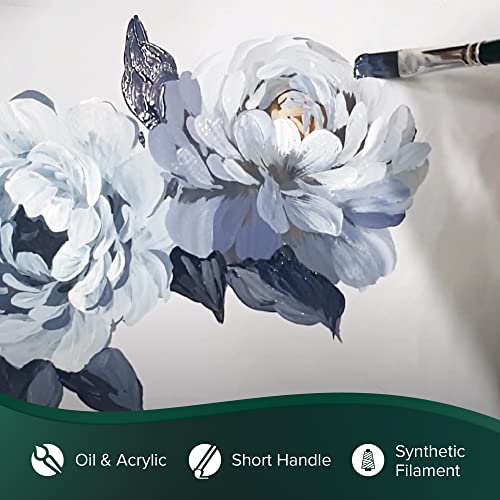 Silver Brush Limited 2502S Ruby Satin Bright Brush for Fluid and Flow Acrylics, Size 30, Short Handle - size: Size-320