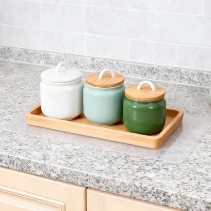 2 Pcs Clear Silicone Mat 12 x 8 Inch Silicone Placemats Non-Slip Baking Mat for Kitchen Counter Countertop Protector Heat Resistant Countertop Liner for Pastry