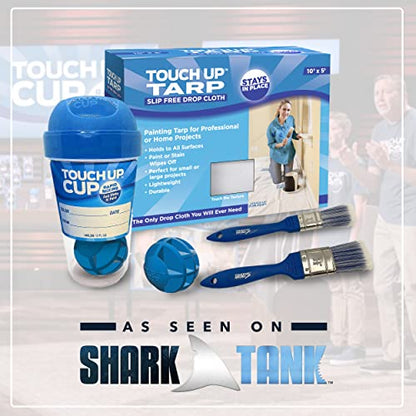 Touch Up Cup Paint Storage Containers and Roller Paint Brush Bag, 3 Plastic Painting Cups with Lids, 6 Bags, As Seen On Shark Tank Products