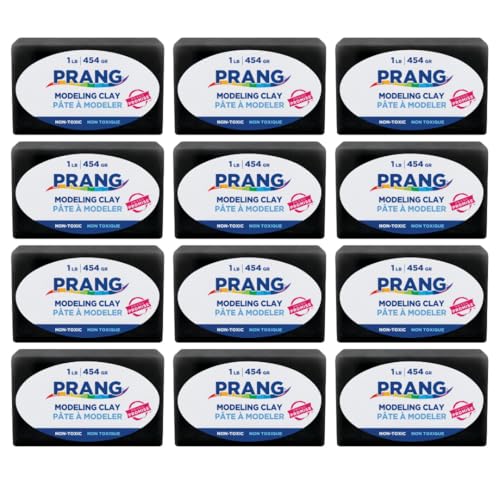 Prang Modeling Clay, Black, 1 lb. Block, Case of 12 Blocks, 192 oz. Total | Pliable, Non-Hardening, Non-Staining, Easy Clean-Up, Perfect for Preschool and Elementary Aged Children - color: Black, size: 1 lb. (Pack of 12)