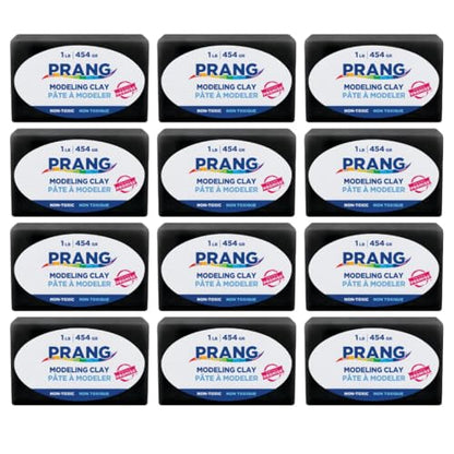 Prang Modeling Clay, Black, 1 lb. Block, Case of 12 Blocks, 192 oz. Total | Pliable, Non-Hardening, Non-Staining, Easy Clean-Up, Perfect for Preschool and Elementary Aged Children - color: Black, size: 1 lb. (Pack of 12)