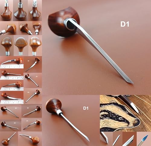 2pcs D1-2mm/D2 Printmaking Woodcut Copperplate Etching Carving Digging Away Push Out Line Stippling Tint Angle Gravers Scorpers Burins Knife Tools Set