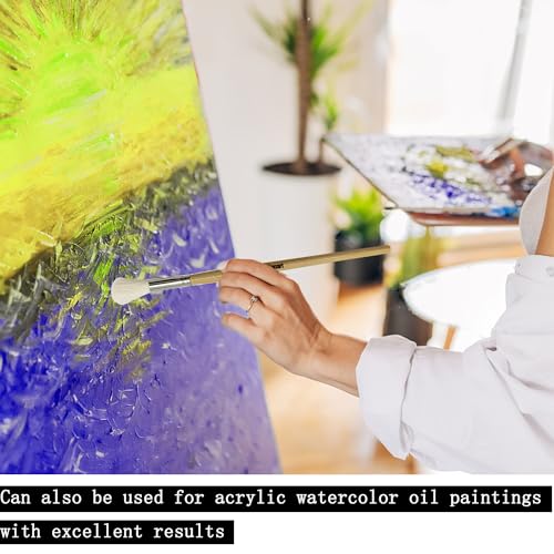 Sdanart Gilding Brush Set,7 PCS Professional Goat Hair Blend Mop Brush Set for Acrylic Gouache Watercolor Oil Painting Gold foil and Gold Leaf Sheets