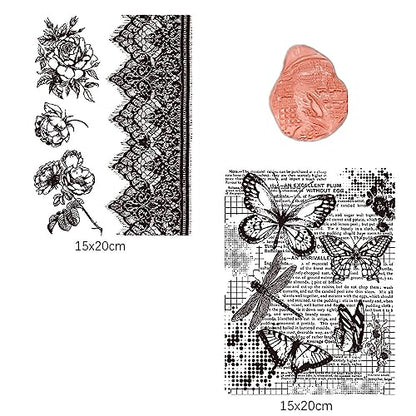 Premium Silicone Texture Stamp Sheets for Polymer Clay Jewelry and Clay Earrings - Set of 3 Floral and Unique Patterns - Easy to Use and Clean (Group 2) - color: Group 2