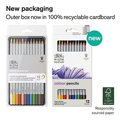 Winsor & Newton Studio Collection Artist Pencils, Color Pencils, Set of 12 - style: 12 Color Pencils