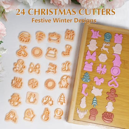 70 Pcs Fall Winter Polymer Clay Cutters, Halloween Thanksgiving Christmas | Pumpkin, Ghost, Turkey, Snowflake & Gingerbread Shapes, 0.4mm Sharp Edge, Clean Cuts, Less Sanding, Storage Box