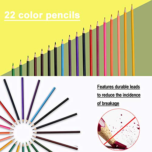 Darnassus 132-Piece Art Set, Deluxe Professional Color Set, Art Kit for Kids and Adult, With Compact Portable Case - color: Pink