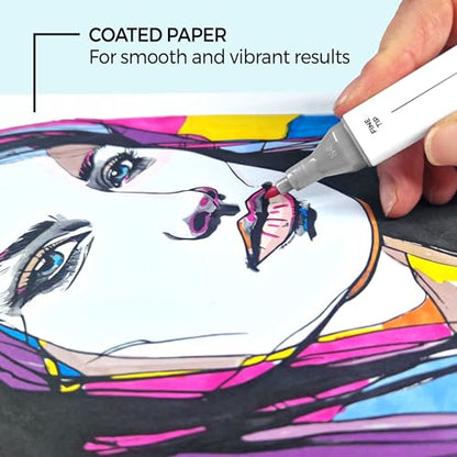Zieler® A4 (8.3" x 11.7") Marker & Illustration Paper Pad, Smooth Bright White, 100gsm, 32 Sheets