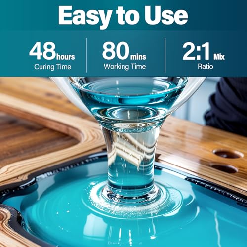 LET'S RESIN EPOXY RESIN Deep Pour Epoxy Resin 1.5 Gallon,2 to 4 Inch Depth Crystal Clear Epoxy for Flower Preservation,Bubble Free & Low Viscosity Casting Resin for River Table,Art,Crafts - size: 1.5 gallon
