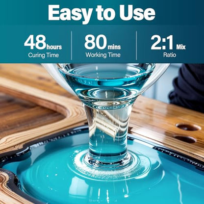 LET'S RESIN EPOXY RESIN Deep Pour Epoxy Resin 1.5 Gallon,2 to 4 Inch Depth Crystal Clear Epoxy for Flower Preservation,Bubble Free & Low Viscosity Casting Resin for River Table,Art,Crafts - size: 1.5 gallon
