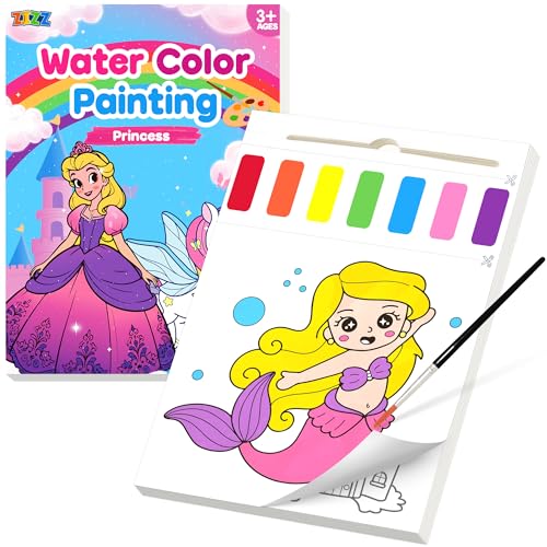 ZIZZ Paint with Water Coloring Books for Toddlers, Princess Watercolor Painting Sets for Kids Ages 3-5 4-8 Years Old, No-Mess Drawing Activity Art Craft Toys Birthday Valentine's Day Gifts for Girls - color: 1PCS-Princess
