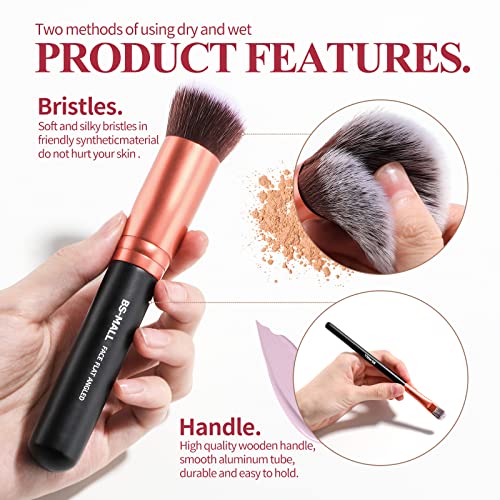 Makeup Brushes BS-MALL Premium Synthetic Foundation Powder Concealers Eye Shadows Makeup 14 Pcs Brush Set, Rose Golden, with Case - color: Rose Golden