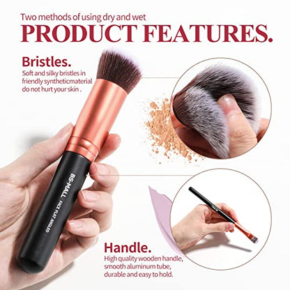 Makeup Brushes BS-MALL Premium Synthetic Foundation Powder Concealers Eye Shadows Makeup 14 Pcs Brush Set, Rose Golden, with Case - color: Rose Golden