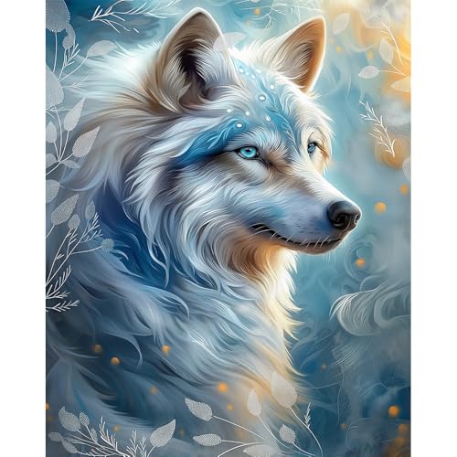 Natuyalo Paint by Numbers for Adults - Wolf Paint by Number Kits on Canvas Without Frame, Animals DIY Acrylic Painting for Ideal Gift Home Wall Decor 16x20 Inch - color: ART-09