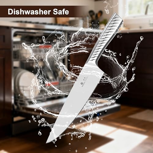 imarku 14-Piece Knife Set with Block, One Set for Meat, Fish, Veggies & Bread, Glides Through Every Cut, High Carbon Stainless Steel with Built-in Sharpener, Dishwasher Safe,Utility Knives - color: Light Brown, size: 14 Pcs