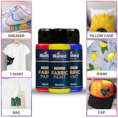 BLUEBIRD Fabric Paint, Copper Brown, 3.4 Fl Oz, Permanent Fabric Paints for Clothes, Furniture Upholstery - color: Copper Brown, size: 3.4 Fl Oz (Pack of 1)