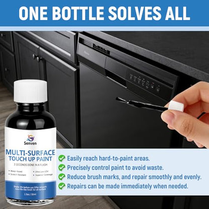 Black Touch Up Paint Semi-Gloss Black Multi Surface Acrylic Touch Up Paint Pen Repair for Metal,Wall,Door,Appliance,Cabinets,Wood,Furniture,Enamel 1.5 Fl Oz Semi-Gloss - color: Semi-Gloss Black