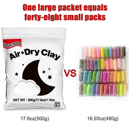 iFergoo White Air Dry Clay, DIY Creative Modeling Clay for Kids, Super Light Magic Clay for Kids Age 3-12, Safe & Non-Toxic, Molding Sculpting - color: White/500g