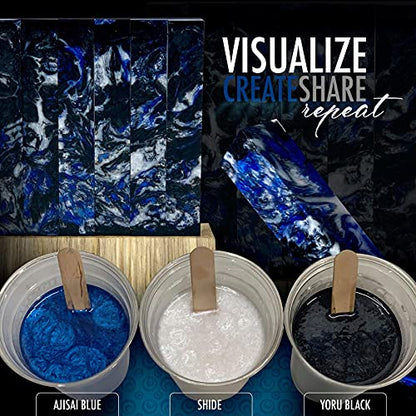 Eye Candy Pigments Premium Blue Mica Powder - Ajisai Blue (50gr) - for Epoxy, Resin, Soap, Paint, Woodworking, Acrylic Pouring, Bath Bombs, Fishing Lures - DIY Arts and Crafts Additive - color: Ajisai Blue