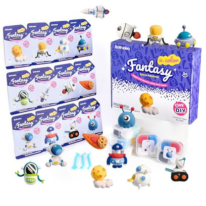 Both idea Air Dry Clay Kit, Space Theme | 12 Packs, Non-Toxic Kids Gift | School & Party: Perfect for classroom art activities, birthday party favors, creative family DIY, and holiday celebrations. - style: Space Odyssey