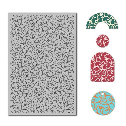 Swirls Polymer Clay Texture Mat for Earrings Jewelry Making, Filigree Flowers Clay Texture Sheets for Polymer Clay Projects Floral Stamps for Clay Earrings Tools