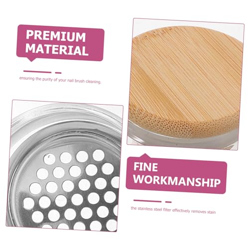 Nail Art Brush Cleaning Cup with Mesh Filter Multifunctional Wash Supply for Manicure Tools with Lid for Professional Nail Care