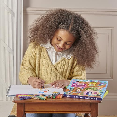 eeBoo Oil Pastels Mushroom House - 36 Artist-Quality Blendable Color Sticks, Bold Pigments for Drawing & Blending, Sliding Gift Box, Kids Ages 5+ - style: Yumi's Mushroom House
