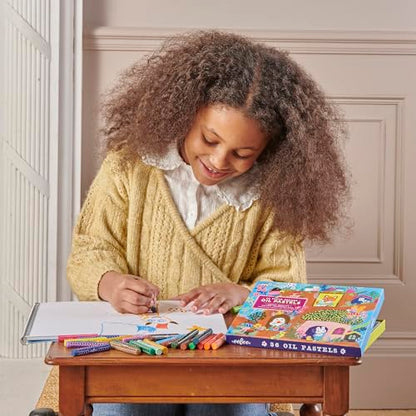 eeBoo Oil Pastels Mushroom House - 36 Artist-Quality Blendable Color Sticks, Bold Pigments for Drawing & Blending, Sliding Gift Box, Kids Ages 5+ - style: Yumi's Mushroom House