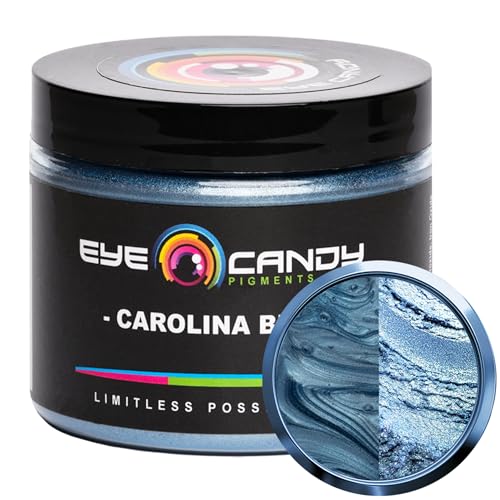 Eye Candy Pigments Premium Blue Mica Powder - Carolina Blue (50gr) - for Epoxy, Resin, Soap, Paint, Woodworking, Acrylic Pouring, Bath Bombs, Fishing Lures - DIY Arts and Crafts Additive - color: Carolina Blue