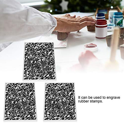 Rubber Stamp Carving Blocks, Soft Carving Stamps, 3 Pieces 14.9x9.9x0.8cm - Durable Material, Clear Pattern Transfer, Ideal for DIY Card Making and Scrapbooking