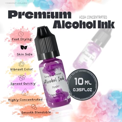 Alcohol Ink Set – 70 Bottles Vibrant Colors High Concentrated Alcohol-Based Ink, Concentrated Epoxy Resin Paint Colour Dye, Great for Resin Petri Dish, Painting, Coaster,，10ml Each